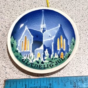 Aluminia Christmas plaquette with Sct. Thomas Church, Copenhagen as its motif